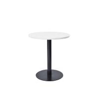 Rundt bord Van Doren Ø70 cm, sort stel, hvid decor bordplade