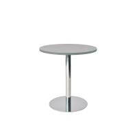 Rundt bord Van Doren Ø70 cm, blank stel, grå decor laminat bordplade