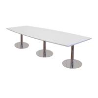 Van Doren mødebord str. 90/110x300 Decor laminat hvid, krom stel