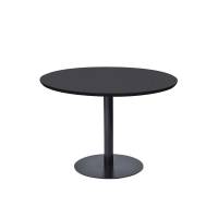 Rundt bord Van Doren Ø110 cm, sort stel, sort linoleum bordplade
