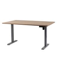 Office hæve sænkebord Operator II 80x160 cm, alu stel - Eg bordplade