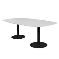Van Doren mødebord str. 90/110x210 hvid bordplade, sort stel