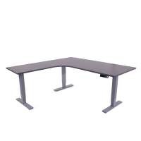 Office hjørne hæve sænkebord Corporate 180x180 cm, alu stel antracit bordplade