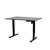 Office hæve-sænkebord 120x60cm sort stel, antracit bordplade