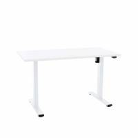 Operator h&aelig;ve-s&aelig;nkebord 120x60cm hvid med hvidt stel