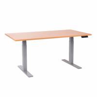 Office hæve sænkebord Corporate 80x160 cm, alu stel - Bøg