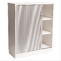 Office EP Xtra Jalousiskab med 3 rum - Hvid med skydelåge og lås