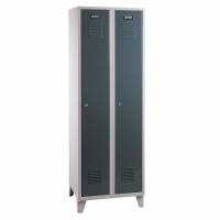 Office garderobeskab 2 rum med n&oslash;glel&aring;s og gr&aring; d&oslash;r