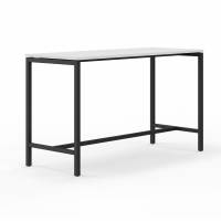 Monik højbord 180x70cm højde 105cm hvid med sort stel