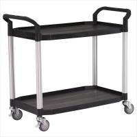 Rullebord i plast med 2 hylder, 52x110x95h cm. - Sort