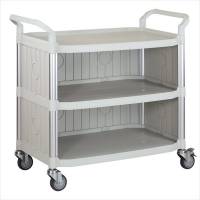 Rullebord i plast med 3 hylder. 52x110x102h cm. lysegrå
