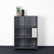 Kontorreol på hjul med 6 rum 1160x780x380mm mørkegrå
