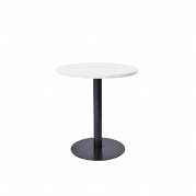 Rundt bord Van Doren Ø70 cm, sort stel, hvid decor laminat bordplade