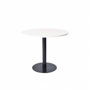 Rundt Bord Van Doren Ø90 cm, sort stel, hvid decor laminat bordplade