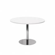 Rundt bord Van Doren Ø110 cm, blank stel, hvid bordplade
