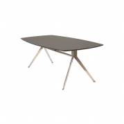 Alpha mødebord til 6-8 personer str. 90/110x220 krom stel, sort bordplade