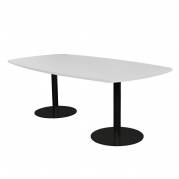 Van Doren mødebord str. 90/110x210 hvid bordplade, sort stel