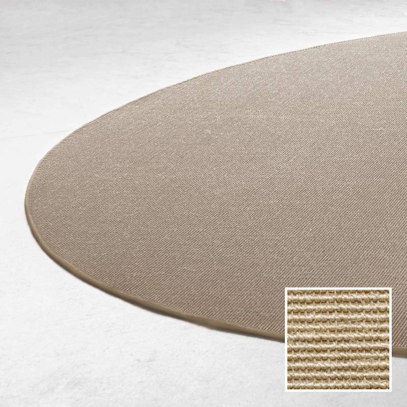 Sisal Boucle gulvt&aelig;ppe rundt &Oslash;160cm lys natur