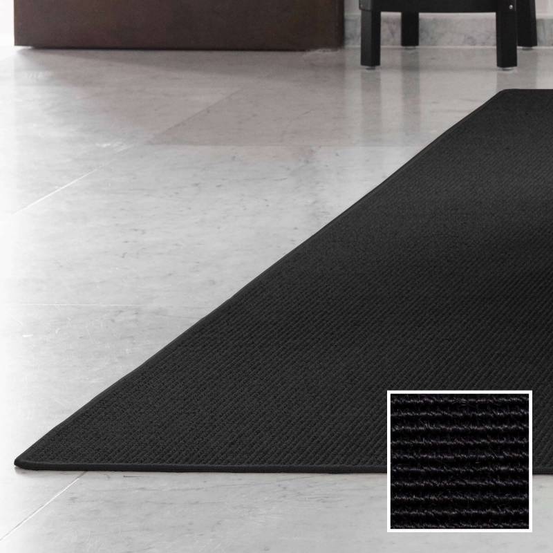 Sisal Boucle gulvt&aelig;ppe 140x200cm sort