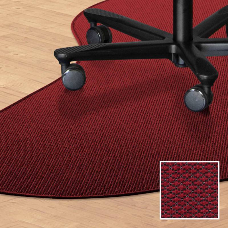 Tekstil stoleunderlag dr&aring;beformet 150x200cm r&oslash;d