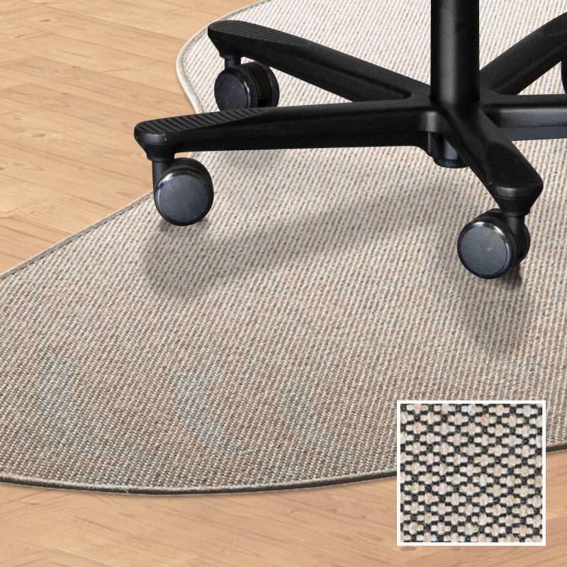 Tekstil stoleunderlag dr&aring;beformet 120x180cm beige