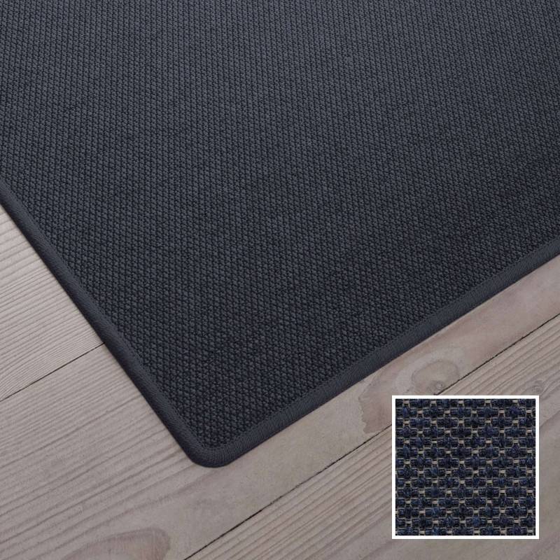 Tekstil stoleunderlag 90x120cm fladv&aelig;vet m&oslash;rkebl&aring;