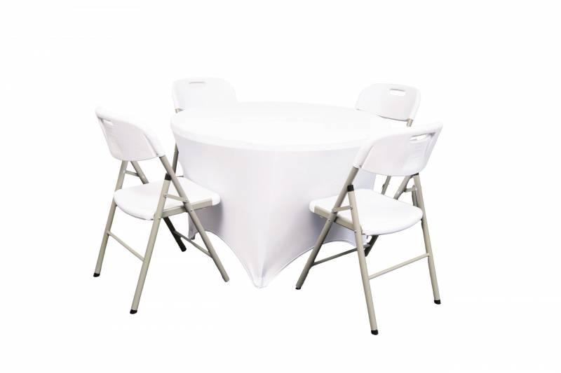 American rundt klapbord &Oslash;115cm til 4 personer hvid