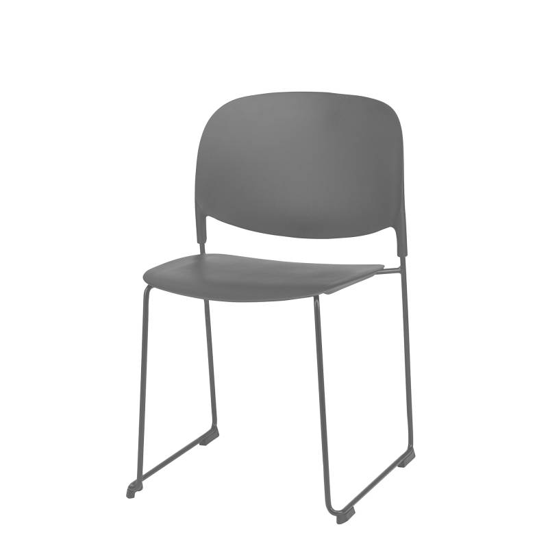 Easystack konferencestol i plast og kraftigt st&aring;l m&oslash;rkegr&aring;