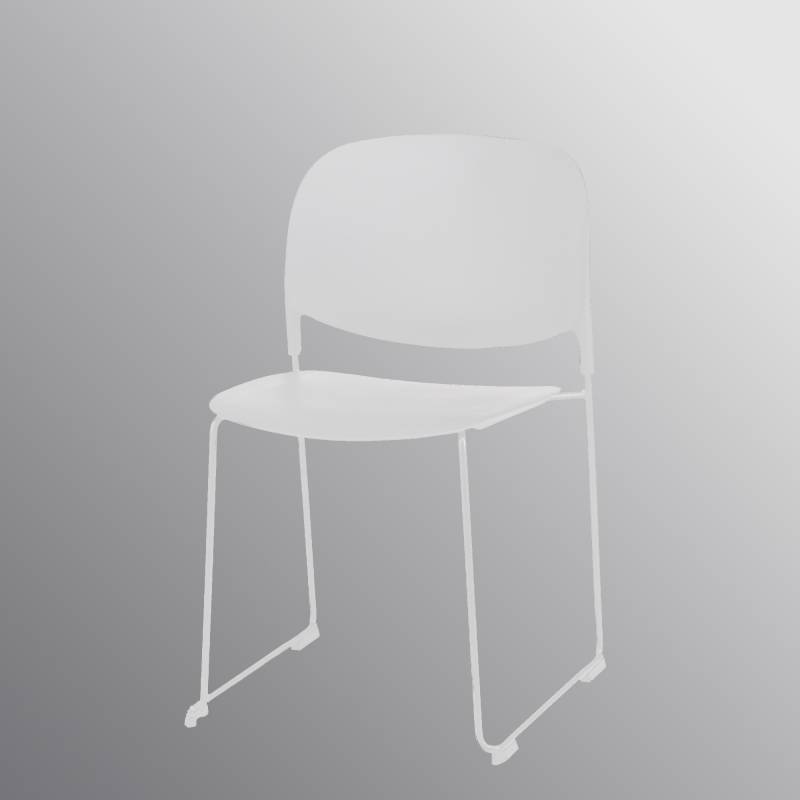 Easystack konferencestol i plast og kraftigt st&aring;l hvid