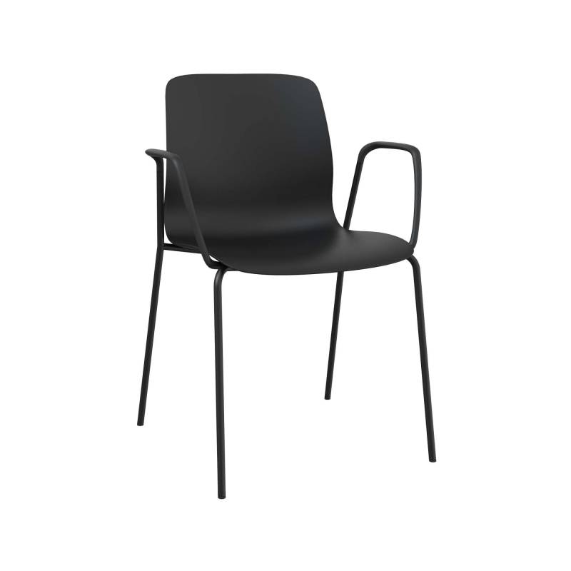 Reflect kantinestol med lukkede arml&aelig;n sort