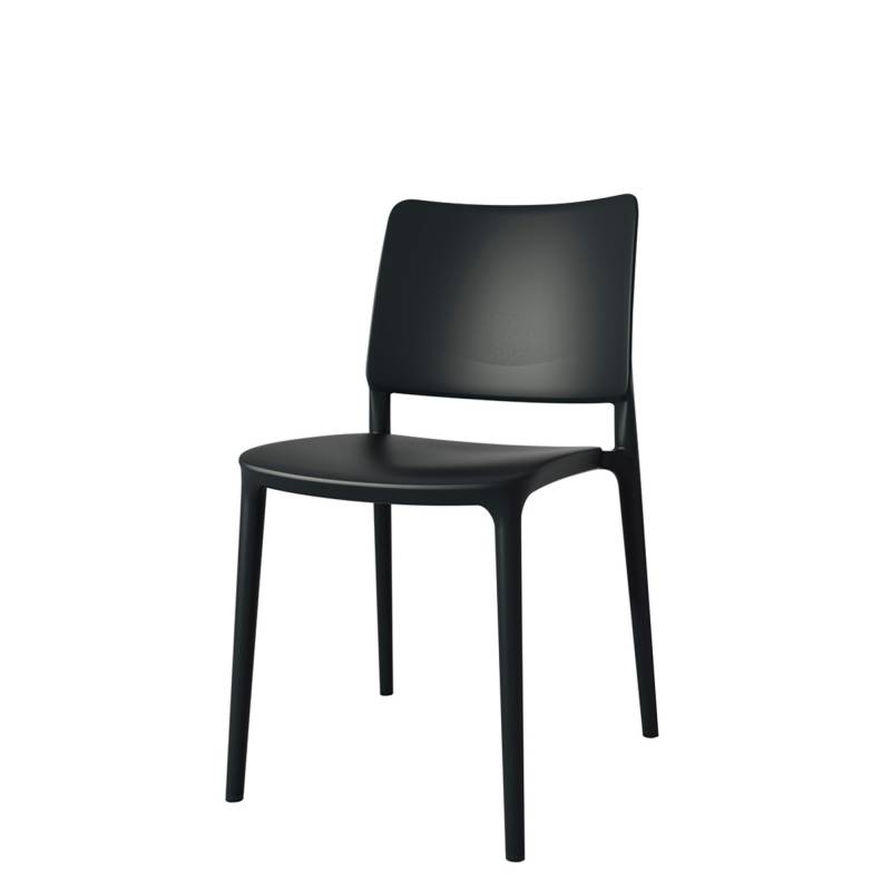 Salina Lux plast kantinestol stabelbar sort