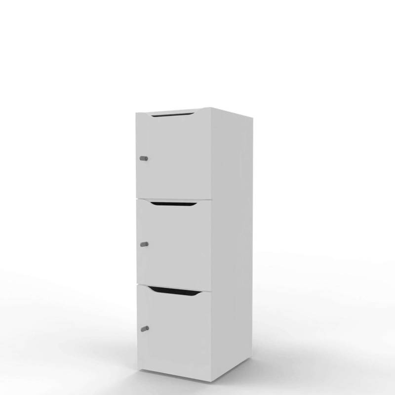 New Choice personaleskab med 3 rum h&oslash;jde 136,7cm hvid