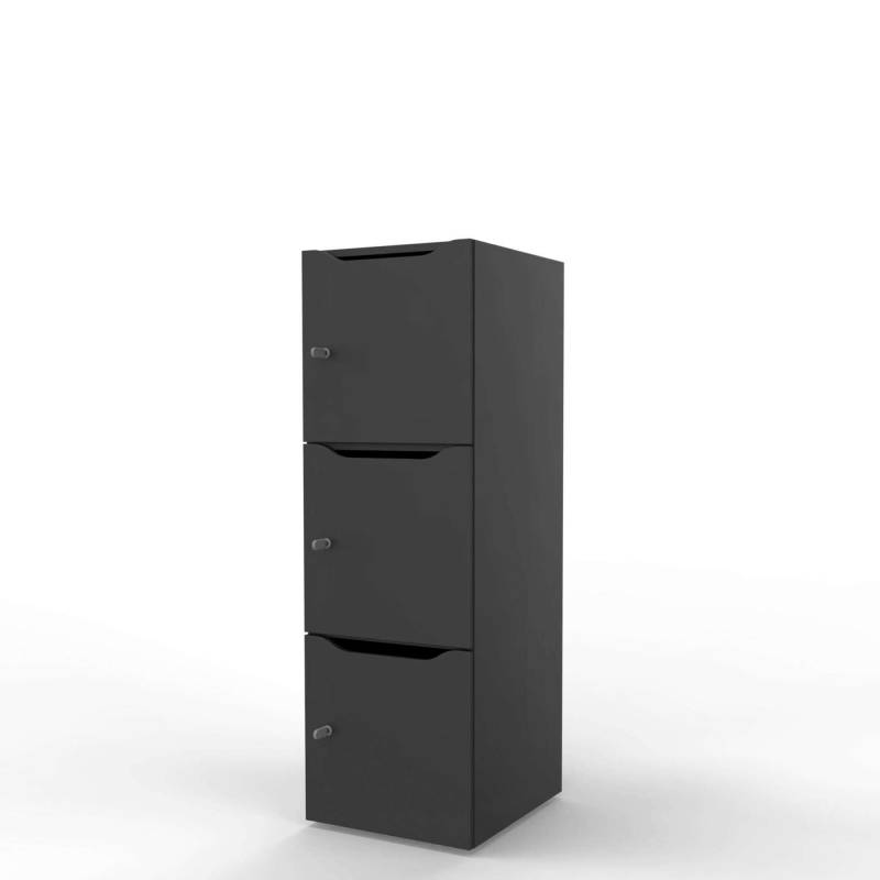 New Choice personaleskab med 3 rum h&oslash;jde 136,7cm antracit
