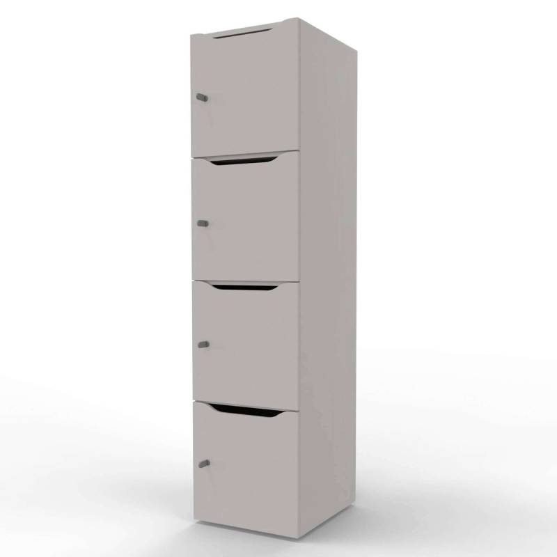 New Choice personaleskab med 4 rum og indkast h&oslash;jde 181,7cm gr&aring;