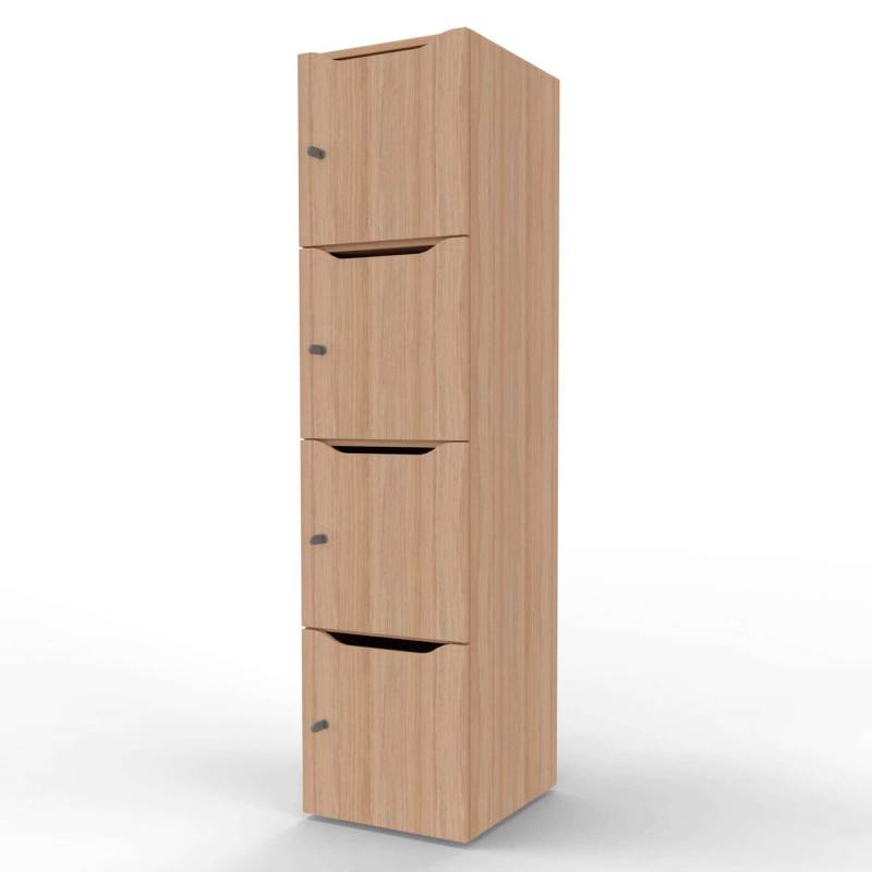 New Choice personaleskab med 4 rum og indkast h&oslash;jde 181,7cm eg