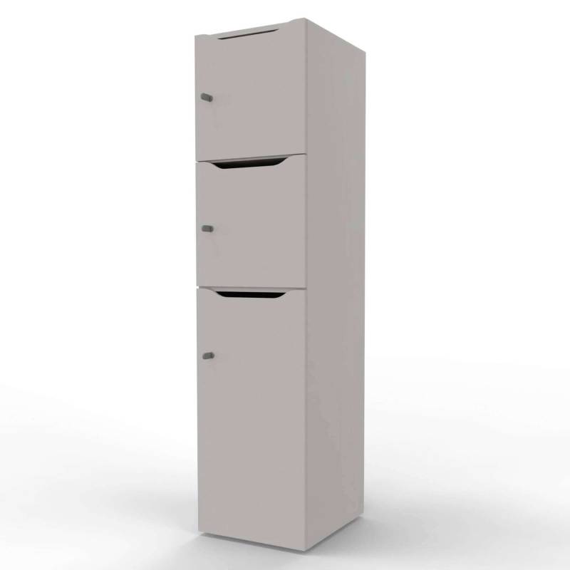 New Choice personaleskab med 3 rum og indkast h&oslash;jde 181,7cm gr&aring;