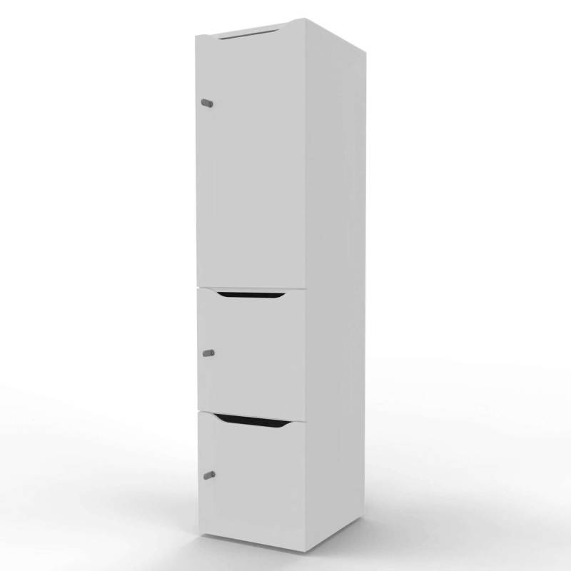 New Choice personaleskab med 3 rum h&oslash;jde 181,7cm hvid