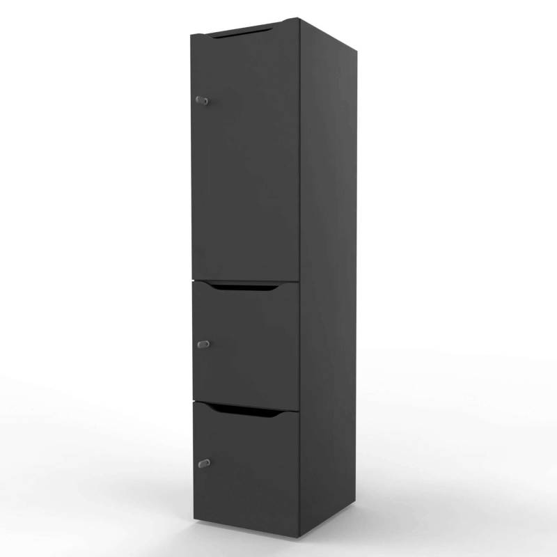 New Choice personaleskab med 3 rum h&oslash;jde 181,7cm antracit