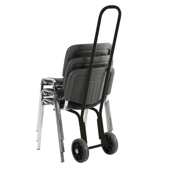 Office Stolevogn 75Kg til de fleste stabelbare stole, sort