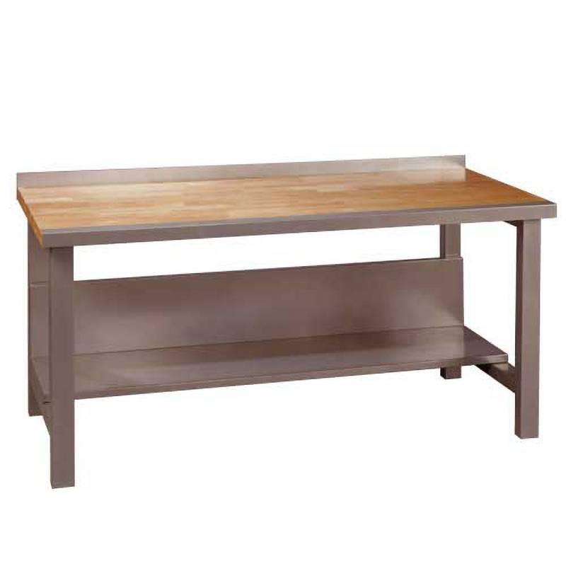 Fileb&aelig;nk med massiv stavlimet parket bordplade 2000x800mm