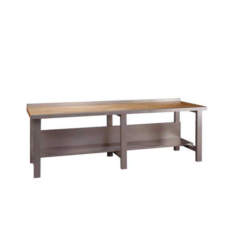 Fileb&aelig;nk med massiv stavlimet parket bordplade 3000x800mm