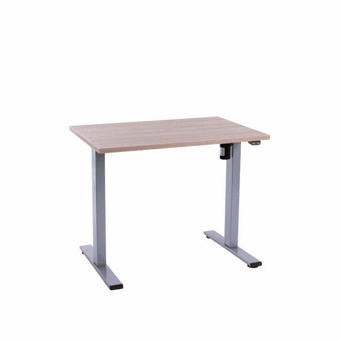 Office elektrisk hæve sænkebord Operator 60x90 cm, alu stel - Eg
