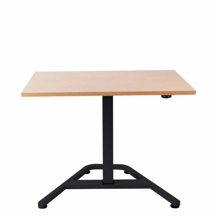 Trainee hæve-sænkebord 100x80cm sort stel, antracit bordplade