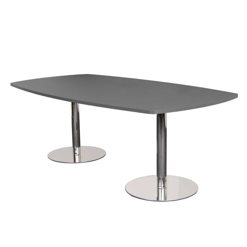 Van Doren mødebord str. 90/110x210, blank stel, antracit bordplade