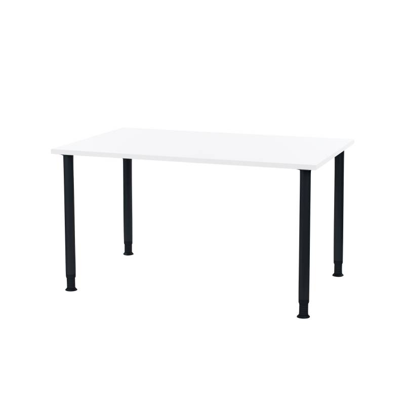 Oporto Futura kantinebord, 130x80 cm, sort - Hvid