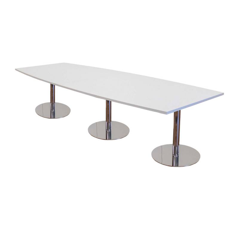 Van Doren mødebord str. 90/110x300 Decor laminat hvid, krom stel
