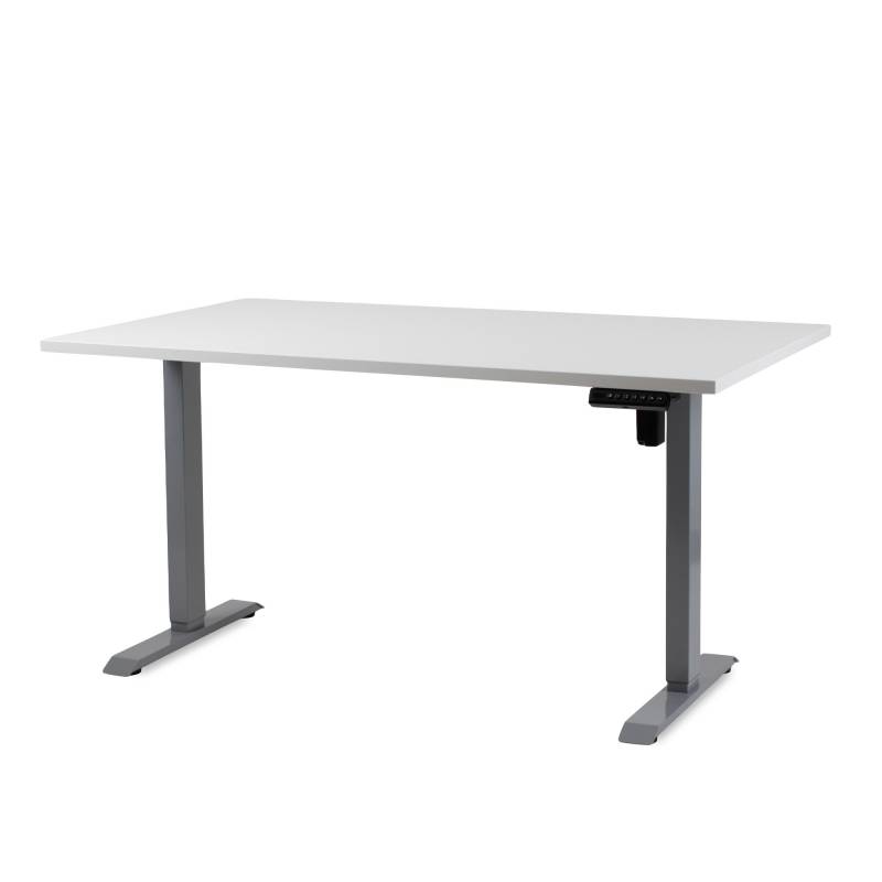 Office hæve sænkebord Operator II 80x160 cm, alu stel - Hvid