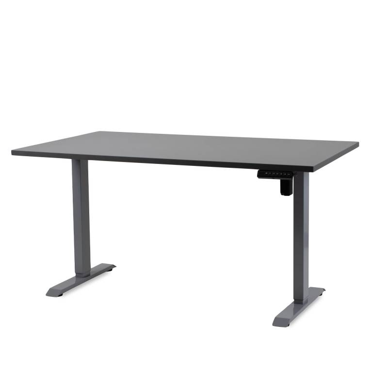 Office hæve sænkebord Operator II 80x160 cm, alu stel - Antracit