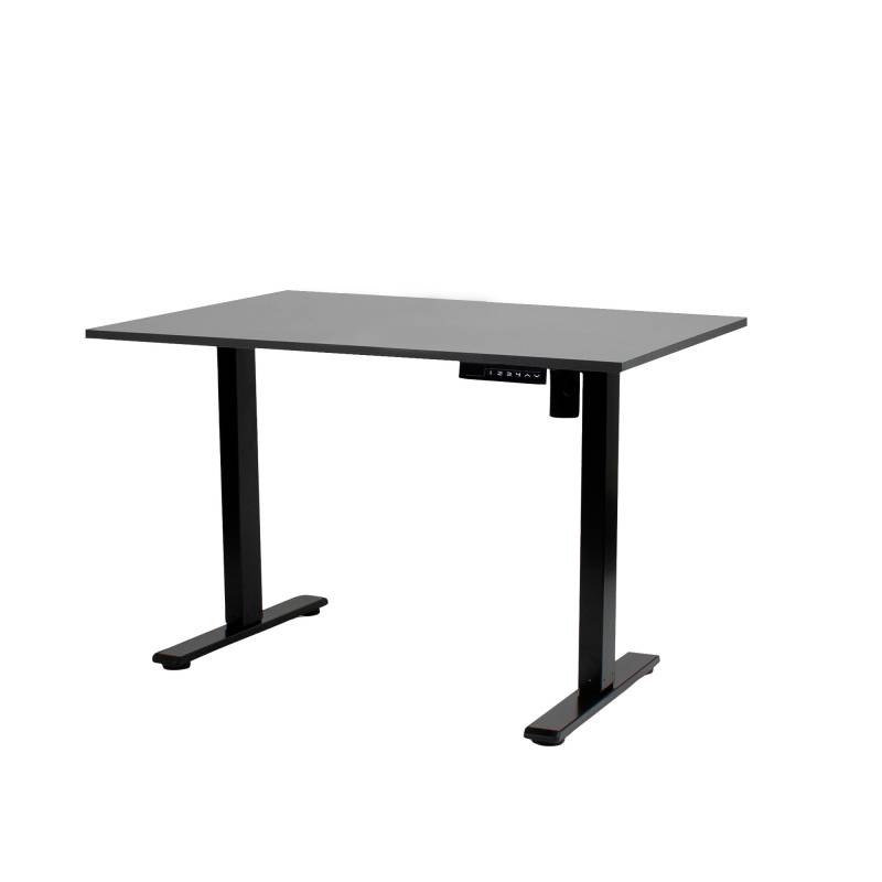 Office hæve-sænkebord 120x60cm sort stel, antracit bordplade