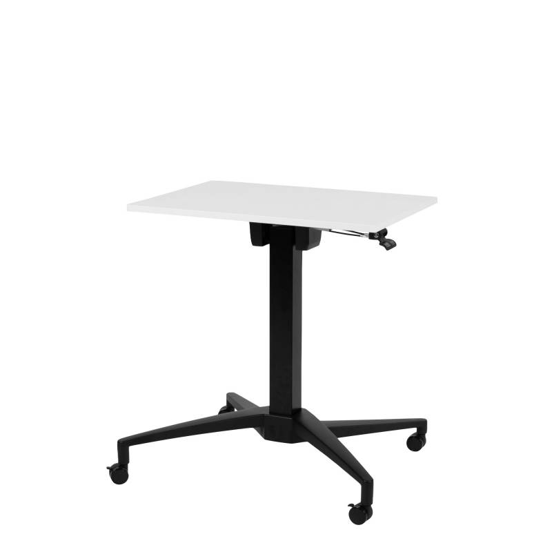 Office EP Lift Flip 80x60cm sort stel, hvid bordplade